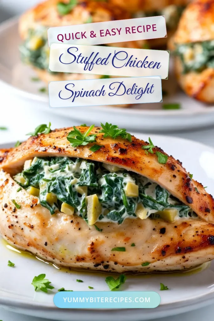 Discover the irresistible spinach artichoke stuffed chicken, a creamy stuffed chicken recipe that's perfect for any dinner table. This easy chicken dinner recipe features baked stuffed chicken breasts filled with a delicious spinach and artichoke mixture, making it a must-try for healthy chicken recipes. Elevate your weeknight meals and impress your family! Save this recipe now and indulge in deliciousness! #SpinachArtichokeStuffedChicken #EasyChickenDinner #HealthyRecipes #BakedChickenBreasts