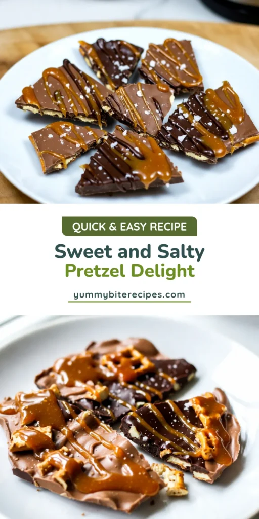 Indulge in the perfect blend of flavors with this Salted Caramel Pretzel Bark. This homemade pretzel bark recipe is a delightful chocolate pretzel dessert that combines sweet and salty in each bite. These easy caramel pretzel treats are not only simple to make but also perfect for sharing. Try this recipe today and satisfy your cravings! Save for later! #SaltedCaramelPretzelBark #ChocolatePretzelDessert #SweetAndSaltyBark #EasyTreats