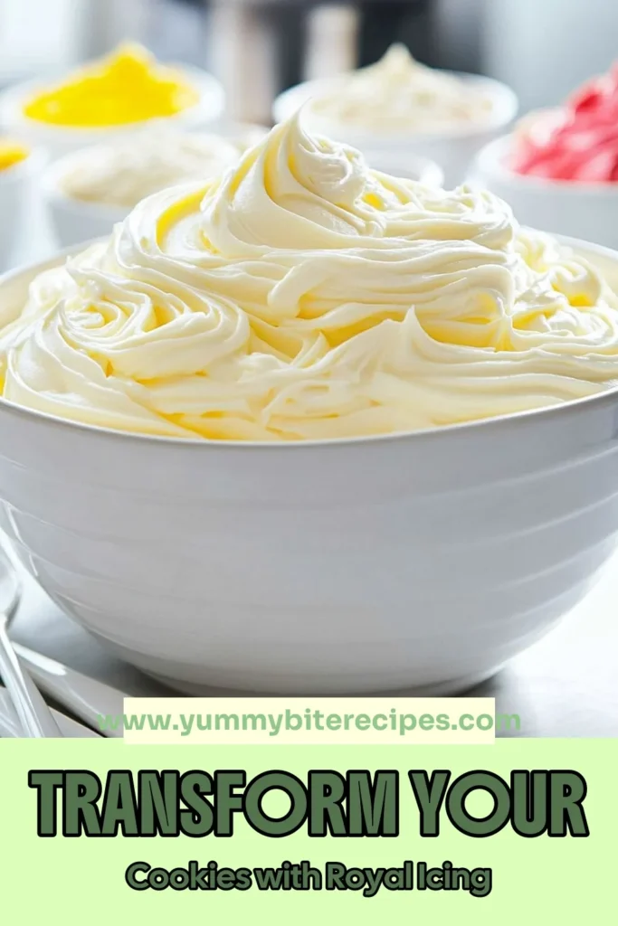 Create perfectly decorated sugar cookies with this magical royal icing recipe! Using meringue powder icing, you’ll achieve a glossy finish that stands out. Ideal for sugar cookie decorating, this easy recipe will have your treats looking professional in no time. Perfect for any occasion, this icing for sugar cookies dries hard, ensuring your designs last. Save this royal icing recipe for your next baking adventure! #SugarCookies #RoyalIcing #BakingTips #CookieDecorating