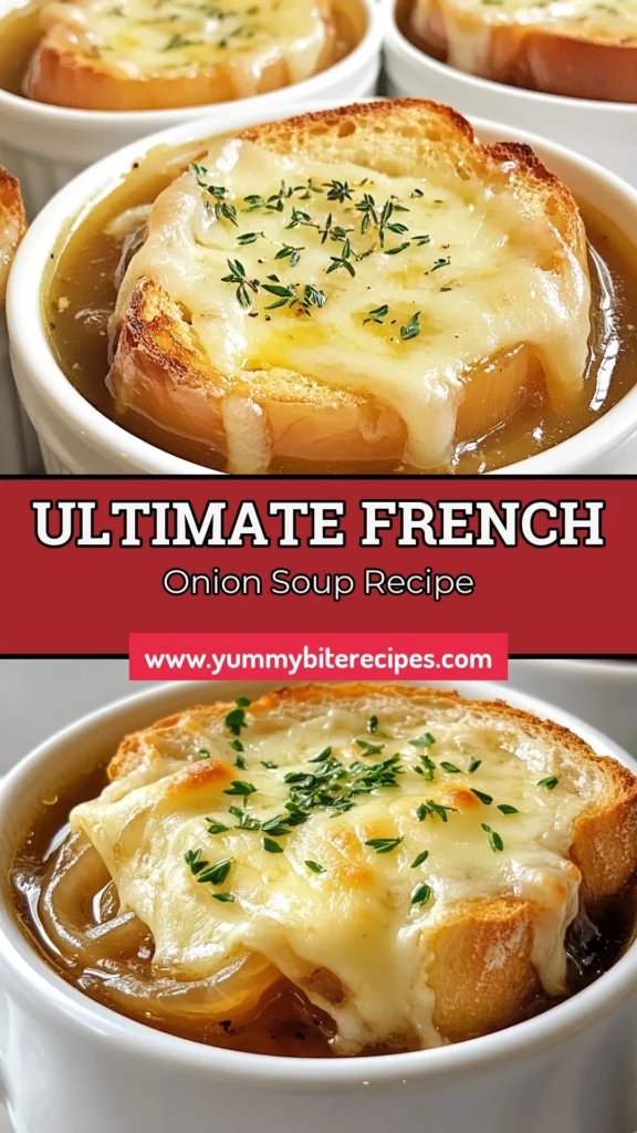 Warm up with this delicious homemade French onion soup, featuring sweet caramelized onion and melted Gruyère cheese for the ultimate cozy soup experience. This easy recipe will guide you through creating a rich and flavorful Gruyère cheese soup that’s perfect for chilly evenings. Savor every spoonful of this comforting caramelized onion soup. Save this easy French onion soup recipe for your next cozy dinner! #FrenchOnionSoup #CozySoupRecipes #GruyèreCheeseSoup #HomemadeSoup