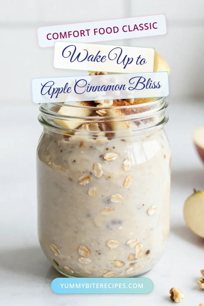 Discover the deliciousness of Apple Cinnamon Overnight Oats, the perfect start to your day! This healthy breakfast recipe is an easy overnight oats solution that you can prepare in just 10 minutes. Packed with diced apples, chia seeds, and cinnamon, it's a nutritious make-ahead breakfast idea that will keep you energized. Try this oatmeal recipe with apple for a delightful morning treat. Save this recipe now for a quick, wholesome breakfast! #HealthyBreakfast #OvernightOats #OatmealRecipes #MakeAheadBreakfast