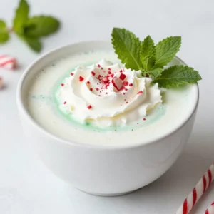 - 4 cups eggnog (store-bought or homemade) - 1 cup peppermint-flavored syrup - 2 cups milk (whole or almond) - 1 teaspoon vanilla extract - 1 teaspoon peppermint extract - Crushed peppermint candies (for a festive garnish) - Whipped cream (for topping) - Fresh mint leaves (for garnish) Peppermint Eggnog Punch uses simple and festive ingredients. You can choose store-bought eggnog for convenience or make your own for a special touch. The peppermint-flavored syrup adds a sweet, minty kick that makes this drink stand out. You have options for milk, too. Whole milk gives a rich texture, while almond milk offers a lighter feel. Both work well in this recipe. The vanilla extract enhances the flavor, while the peppermint extract intensifies the minty taste. Don&rsquo;t forget the garnishes! Crushed peppermint candies add a colorful, crunchy finish. Whipped cream makes the drink extra creamy and inviting. Fresh mint leaves bring a bright touch and aroma, making your punch look beautiful and festive. Gather these ingredients, and you're ready to create a holiday delight that everyone will love! {{ingredient_image_2}} Start by pouring 4 cups of eggnog into a large punch bowl. Add 1 cup of peppermint-flavored syrup and 2 cups of milk. You can use whole or almond milk based on your taste. Whisk these ingredients together gently until the mix is smooth. This base creates a creamy and sweet foundation for your punch. Next, it&rsquo;s time to add some flavor. Pour in 1 teaspoon of vanilla extract and 1 teaspoon of peppermint extract. Stir the mixture slowly to blend these extracts in. Be careful not to lose the creaminess while mixing. These flavors really enhance the punch and give it a festive touch. Cover the punch bowl and place it in the refrigerator. Chill it for at least 30 minutes. This step allows all the flavors to meld together nicely. After chilling, stir the punch again to keep it frothy. Now, pour the punch into glasses or festive cups using a ladle. Top each glass with a generous amount of whipped cream. For a fun finish, sprinkle crushed peppermint candies on top and add a fresh mint leaf for extra color and aroma. Enjoy your delightful holiday treat! To make a smooth peppermint eggnog punch, start with cold ingredients. Use chilled eggnog and milk. This helps the punch blend well. Whisk the mixture gently to keep it creamy. Avoid overmixing, as it can create bubbles. A frothy punch looks nice but can be too airy. Chill the punch for at least 30 minutes. This lets the flavors blend. The longer it chills, the better it tastes. If time allows, chill it for an hour or more. This extra time makes the punch rich and flavorful. Serving the punch in a festive bowl adds to the holiday spirit. A clear glass bowl lets everyone see the beautiful layers. Place the bowl on a decorative tray for extra flair. Surround it with fresh mint leaves and crushed peppermint candies. Garnishes make the punch fun and festive. Top each glass with whipped cream for a fluffy look. Sprinkle crushed peppermint candies on top for a colorful touch. Adding a fresh mint leaf adds a pop of green. These simple touches make your punch stand out at any holiday gathering. Pro Tips Chill Your Ingredients: For the best flavor and texture, make sure all your ingredients, especially the eggnog and milk, are well-chilled before mixing. Customize the Sweetness: Feel free to adjust the amount of peppermint syrup based on your sweetness preference; start with less and add more to taste. Whipped Cream Alternative: For a healthier option, consider using a light whipped topping or coconut whipped cream as a substitute for traditional whipped cream. Make It a Cocktail: For an adult version, add a splash of rum or bourbon to each glass for a festive kick. {{image_4}} You can change the milk you use to make this punch. Almond milk gives a nutty taste. Oat milk adds creaminess without dairy. Both options are great for those who can't have regular milk. You can also choose between homemade eggnog and store-bought. Homemade eggnog tastes fresh and rich. Store-bought is quick and easy. Both work well for this recipe. To make your punch even better, try adding spices. A pinch of cinnamon or nutmeg can give it warmth. These spices add depth and flavor, making each sip more delightful. You can also explore other syrups. Try vanilla or caramel for a twist. This way, you can make the drink your own. To keep your leftover peppermint eggnog punch fresh, store it in the fridge. Use an airtight container or cover the punch bowl tightly with plastic wrap. The punch stays good for up to three days. After that, it loses its flavor and texture. You can freeze peppermint eggnog punch for long-term storage, but it may change in texture. Pour the punch into freezer-safe containers. Leave some space at the top since liquids expand when frozen. It can last for up to two months in the freezer. To use frozen punch, thaw it overnight in the fridge. Stir well before serving to mix the ingredients again. Enjoy a taste of the holidays anytime! Yes, you can easily make this punch non-alcoholic. The main ingredients are eggnog and peppermint syrup, which are already delicious. Just skip any alcohol. The punch will still taste great and be fun for all. To adjust the sweetness, you can add more or less peppermint syrup. If it&rsquo;s too sweet, add a bit more milk. If you want it sweeter, just mix in a little more syrup. Taste as you go to find the right balance. If you don&rsquo;t have peppermint extract, you can use mint extract. It gives a similar flavor. You can also crush fresh mint leaves and add them. This will give your punch a nice minty taste without the extract. This eggnog punch blends classic flavors with a peppermint twist. You mix eggnog, syrup, and milk for a smooth base. Adding vanilla and peppermint makes it rich and tasty. Don&rsquo;t forget to chill it well before serving to boost flavor. You can customize with spices and different milk types too. For storage, keep it in the fridge for a few days or freeze it. Experiment with your recipe and enjoy this festive drink. Have fun sharing it with family and friends this season!