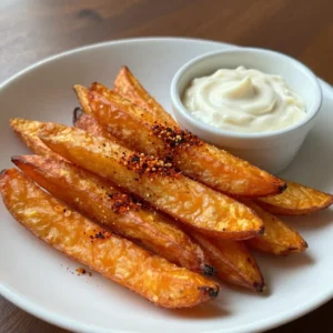 - 2 large sweet potatoes - 2 tablespoons olive oil - 1 teaspoon garlic powder - 1 teaspoon smoked paprika - 1/2 teaspoon salt - 1/4 teaspoon black pepper - Optional: 1/4 teaspoon cayenne pepper Sweet potato fries are not just tasty; they are also good for you. I love how sweet potatoes are sweet, soft, and full of nutrients. Using fresh, high-quality ingredients makes a big difference in taste and texture. You need two large sweet potatoes for this recipe. They should be firm and without blemishes. Olive oil adds a nice richness and helps the fries crisp up in the air fryer. For the seasoning, I like to keep it simple but flavorful. Garlic powder gives a nice depth. Smoked paprika adds a unique, smoky taste. Salt and black pepper enhance the flavors and bring everything together. If you want some heat, add cayenne pepper. Just a little can make a big impact. Gather these ingredients, and you&rsquo;re ready to create a delicious snack. The combination of sweet potatoes and spices will make your fries crispy and tasty. {{ingredient_image_2}} First, peel the two large sweet potatoes. Then, cut them into thin fries, about 1/4-inch thick. This size helps them cook evenly and get crispy. You can use a sharp knife or a mandoline slicer for this task. Make sure the fries are uniform in size to achieve that perfect crunch. Next, take a large mixing bowl. In this bowl, mix the sweet potato fries with 2 tablespoons of olive oil. Add 1 teaspoon of garlic powder, 1 teaspoon of smoked paprika, 1/2 teaspoon of salt, and 1/4 teaspoon of black pepper. If you like some heat, toss in 1/4 teaspoon of cayenne pepper. Mix well until every fry is coated in the tasty seasoning. Now, it&rsquo;s time to preheat the air fryer. Set it to 400&deg;F (200&deg;C) and let it heat for about 5 minutes. This step is key for crispy fries. After preheating, arrange the seasoned fries in a single layer in the air fryer basket. Make sure not to overcrowd the basket; this helps them cook properly. Cook the fries for 15-20 minutes. Halfway through, shake the basket. This ensures they cook evenly and get crispy. Keep an eye on them as they cook. Once they turn a lovely golden brown, take them out of the air fryer. Let them cool for a couple of minutes. This cooling time will help enhance their crispiness. Serve your sweet potato fries warm with your choice of dipping sauces. Think spicy mayo, classic ketchup, or creamy garlic aioli for a delicious twist! To get those sweet potato fries extra crispy, start by cutting them evenly. Aim for thin pieces, about 1/4-inch thick. This helps them cook well and get that crunch we all love. Shaking the basket is key. Halfway through cooking, give the basket a shake. This moves the fries around and helps them crisp up evenly. Don&rsquo;t skip this step if you want perfect fries! If you want to boost the taste, try using different spices. You can add onion powder or even some chili powder for a kick. Mixing up the flavors keeps things fun! For dipping sauces, consider classic choices like ketchup or mayo. You can also make a garlic aioli by mixing mayo with garlic and lemon juice. It adds a creamy touch that pairs well with the crispy fries. Enjoy experimenting! Pro Tips Uniform Cuts: Ensure your sweet potato fries are cut to a uniform thickness of about 1/4-inch for even cooking and crispiness. Don&rsquo;t Overcrowd: Arrange fries in a single layer in the air fryer basket, cooking in batches if necessary to maintain optimal airflow and crispness. Shake It Up: Shake the air fryer basket halfway through cooking to promote even browning and prevent sticking. Cooling Time: Allow the fries to cool for a couple of minutes after cooking to enhance their crispy texture before serving. {{image_4}} You can change up the flavor of your sweet potato fries easily. Instead of garlic powder, try onion powder or nutritional yeast for a cheesy taste. If you want something different from smoked paprika, use chili powder or curry powder. These options add new layers of flavor. Sweet potatoes are great, but you can also use other root veggies. Try carrots, parsnips, or beets. Each root has its own taste and texture. Just cut them into strips like sweet potatoes. Season and cook them the same way. You will enjoy a new twist on fries! Cooking time may change if you make larger or smaller batches. For smaller batches, the fries may cook faster, so check them after 10 minutes. For larger batches, you may need to cook them longer. Always shake the basket halfway through to ensure even cooking. Adjust your cooking time based on how many fries you have. This way, you achieve that perfect crispiness every time! To keep leftover sweet potato fries fresh, store them in an airtight container. Place them in the fridge. Try to eat them within two days for the best taste. If you need to stack them, put a paper towel between layers. This helps absorb moisture and keeps them from getting soggy. To regain the crispiness of your fries, use the air fryer or the oven. For the air fryer, set it to 350&deg;F (175&deg;C). Place the fries in a single layer and heat for about 5-7 minutes. Shake the basket halfway through to help them crisp up. If using the oven, preheat it to 400&deg;F (200&deg;C). Spread the fries on a baking sheet. Bake for about 10 minutes, flipping halfway. This method also works well to restore that crunchy texture. Enjoy your fries as if they were fresh! Cook sweet potato fries in an air fryer for 15-20 minutes at 400&deg;F (200&deg;C). Shake the basket halfway through. This helps them cook evenly and get crispy. Always check the fries near the end. You want them golden brown and delicious. Yes, you can use frozen sweet potato fries. Cook them at 400&deg;F (200&deg;C) for about 12-15 minutes. There&rsquo;s no need to thaw them first. Shake the basket a few times to help them cook evenly. This way, they will still be crispy and tasty. If your fries are not crispy, check these common issues: - Thickness: Make sure your fries are cut evenly and thin. Thicker fries take longer and may not crisp well. - Overcrowding: If you fill the basket too much, hot air can&rsquo;t circulate. Cook in batches if needed. - Moisture: Pat the fries dry before seasoning. Extra moisture will prevent crispiness. By following these tips, you can enjoy perfectly crispy sweet potato fries every time! Sweet potato fries are easy to make with simple, tasty ingredients. You learned to prepare, season, and cook them for perfect crispiness. Don&rsquo;t forget tips for sauce pairs and other flavors! You can change up this recipe with different vegetables too. Store and reheat leftovers for more tasty snacks. Now, enjoy your fries and have fun experimenting!