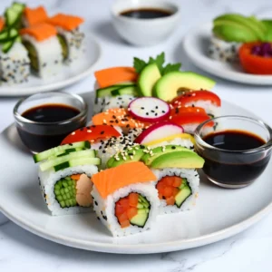 Rainbow Veggie Sushi Rolls Fresh and Colorful Delight