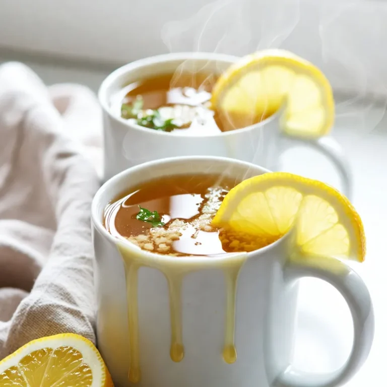 - 2 cups water - 1 cup freshly brewed green tea - 1 cup freshly brewed herbal tea (peach or chamomile) - 2 tablespoons honey - 1 tablespoon freshly squeezed lemon juice - 1 teaspoon freshly grated ginger (optional) - Lemon slices for garnish Gathering the right ingredients is key to making Copycat Medicine Ball Tea. Start with fresh water, as it lays the foundation for the drink. I like to use about 2 cups. Next, brew a cup of green tea. This adds a nice, smooth base. Choose between peach or chamomile herbal tea for the next cup. Both flavors work well and add a lovely twist. Honey is a must for sweetness. Two tablespoons will do the trick, but you can adjust this later. Fresh lemon juice brings brightness, so add one tablespoon. If you want a bit of spice, consider adding grated ginger. It's optional but gives a nice kick. Finally, don't forget the lemon slices for a pretty touch. This simple list makes a drink that is both warm and refreshing. {{ingredient_image_2}} 1. Boiling the water In a medium saucepan, heat 2 cups of water over medium heat. Wait until it gently boils. 2. Steeping the green tea Once the water boils, take it off the heat. Add 1 cup of green tea bags. Let it steep for about 3 minutes. After that, remove and discard the tea bags. 3. Adding and steeping the herbal tea Now, introduce 1 cup of your choice of herbal tea bags. Let them steep for 5 minutes. Then, remove the tea bags to keep the tea clear and smooth. 4. Incorporating honey and lemon juice Add 2 tablespoons of honey to the warm tea. Stir until the honey fully dissolves. This will make your drink sweet and tasty. Next, squeeze in 1 tablespoon of fresh lemon juice and stir again. 5. Optional: Adding grated ginger If you want a spicy kick, add 1 teaspoon of freshly grated ginger. Stir well to mix all the flavors. 6. Serving suggestions Pour your fragrant tea into mugs. Add a lemon slice on each cup for a pretty touch. Serve warm, perfect for a cozy afternoon or when you feel under the weather. This simple and refreshing drink is sure to warm you up and make you feel great! How to adjust sweetness You can easily change the sweetness of your tea. Start with two tablespoons of honey. After mixing, taste it. If you want it sweeter, add more honey a bit at a time. Remember, you can always add, but you can't take it out. Best practices for steeping Steeping tea correctly is key. For green tea, steep for about three minutes. This lets the flavor come out without making it bitter. For herbal tea, let it steep for five minutes. This creates a nice blend of flavors. Always remove the tea bags when done steeping. Choosing the right herbal tea You can choose between peach or chamomile herbal tea. Peach adds a fruity twist, while chamomile offers a calming effect. Both pair well with green tea and lemon. Think about what you like. Try both options to see which one you enjoy more! Pro Tips Choose Your Tea Wisely: Select high-quality green and herbal teas for the best flavor profile. Freshly brewed teas elevate the overall taste of your Medicine Ball Tea. Adjust Sweetness to Taste: Feel free to modify the amount of honey based on your preference. You can always add more after tasting the mixture. Add More Zing: If you love ginger, increase the amount of freshly grated ginger for a spicier kick. This enhances the soothing properties of the tea. Presentation Matters: Serve the tea in clear glass mugs to showcase its beautiful color, and don't forget to add a lemon slice for an elegant touch. {{image_4}} You can make Copycat Medicine Ball Tea just how you like it. Here are some fun options: - Different herbal tea options: You can switch up the herbal tea. Try peach for a fruity twist. Chamomile gives a soft, calming taste. You can even use mint or hibiscus for a unique flavor. - Alternative sweeteners: If you want to change the sweetness, use agave or maple syrup. These are great options if you prefer something different from honey. You can also skip the sweetener if you like it less sweet. - Additive options: Want more health benefits? Add a pinch of turmeric for its warm flavor and bright color. Cinnamon can add a cozy touch and a hint of spice. You can also try cayenne pepper for a kick. These options let you personalize your drink. Mix and match until you find your perfect blend! - Storing leftover tea: If you have extra tea, let it cool first. Pour it into a clean, airtight container. Store it in the fridge. It stays fresh for about 3 days. - Reheating methods: To reheat, pour the tea into a pot. Warm it on low heat until it's hot. You can use a microwave too. Heat it for 30 seconds at a time. Stir between each round to avoid hot spots. - Shelf life of ingredients: Green tea bags last about 6 months if stored properly. Herbal tea bags can last up to a year. Honey is good for a long time, but keep it sealed. Fresh lemon juice should be used within a week after squeezing. Grated ginger can stay fresh in the fridge for about a week too. Copycat Medicine Ball Tea is a warm drink that brings comfort. It mixes green tea with herbal tea. You can pick peach or chamomile. The drink also has honey, lemon juice, and ginger. It’s soothing and great when you feel under the weather. Yes, you can easily make this tea in larger batches. Just multiply the ingredients. For example, use four cups of water and double the tea bags. It works great for sharing with friends or family. Just make sure to adjust the cooking time based on how big your pot is. Copycat Medicine Ball Tea is quite healthy. Green tea has antioxidants that are good for you. The honey adds sweetness without refined sugar. Lemon juice gives you vitamin C. Ginger boosts your immune system, too. Overall, this drink is a tasty way to stay healthy. Absolutely! You can use any tea you like. Black tea or herbal blends work well, too. Just remember that the flavor will change based on your choice. Try different teas to find your favorite mix. To make this tea vegan, replace the honey with maple syrup or agave nectar. Both will give a sweet taste without using animal products. You can also skip the honey altogether if you prefer it less sweet. In this blog post, we explored how to create Copycat Medicine Ball Tea. You learned about the ingredients, the step-by-step preparation, and helpful tips for perfecting your drink. Variations allow you to customize your tea just how you like it. Proper storage ensures your tea lasts longer, and we answered common questions to guide you. Enjoy making this soothing tea at home. With your new knowledge, you can craft a warm drink that fits your taste.